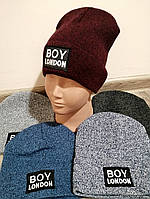 В'язана шапочка лопата для хлопчиків BOY. 48-52 р.
