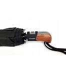 Чоловічий зонт складаний Monsoon M8014 на 9 спиць автомат чорний, фото 4