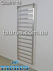 Сушарка для рушників для великої ванної кімнати Quatro 15/1550х450. Плоский дизайн. Квадратні труби 20х10, 30х30