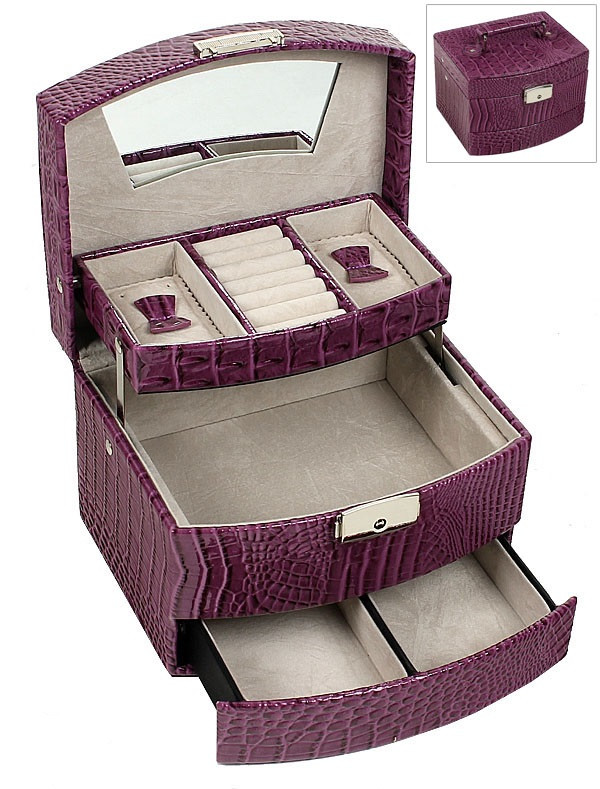 Скринька-органайзер для прикрас, фуксія, М-257