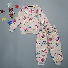 Утеплений костюм "Єдинороги" для дівчинки. 86, 92 см