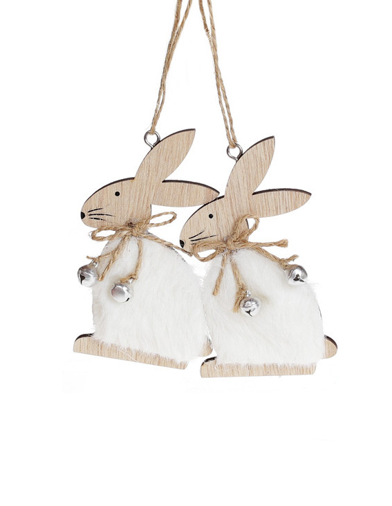 Підвіска кролик хутра (білий), фото 1
