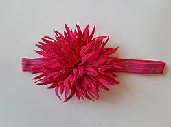 Дитяча красива пов'язка малинова - окружність 38-60см, квітка 9см