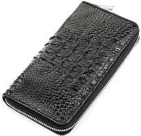 Гаманець CROCODILE LEATHER 18268 з натуральної шкіри крокодила Чорний, Чорний