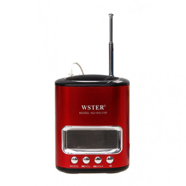 Колонка портативная стерео МР3 WSTER WS 259 Red