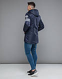 Вітровка Парка, вузька осінка куртка темно-синя, фото 2