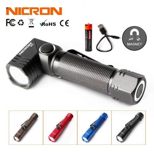 Ліхтар з поворотом Nicron B74 5 Вт 700 люмен 5 режимів ОРІГІНАЛ 14500 з USB на 750 mAh.
