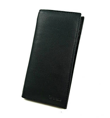 Шкіряний гаманець-клатч Eremette класичного дизайну , Чорний
