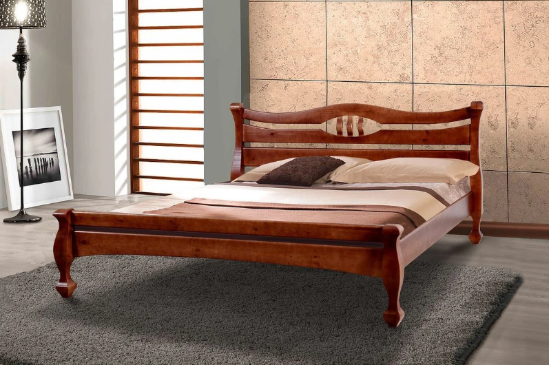 Ліжко двоспальне Динара масив сосна, фото 1