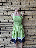 Сарафан-юбка ONE SHE , есть большие размеры, ткань хлопок 2XL, салатовый