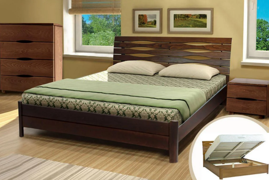 Ліжко двоспальне Марія масив Бук, фото 1