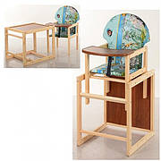 Детский деревянный стульчик для кормления V-002-6