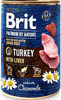 100408/1803 Brit Premium by Nature индейка и индюшиная печень, 400 гр