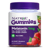 Натуральная добавка Natrol Melatonin 5 mg Gummies, 90 желеек - клубника