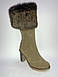 Якісні жіночі зимові замшеві чоботи на високих підборах з натуральним хутром євро зима на цигейці теплі 38 розмір Roberto Netti, фото 2