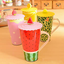 Силіконова кришка на чашку з декором, 11 см