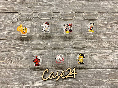 Силіконовий прозорий чохол для AirPods (принт із двох сторін) (7 видів)