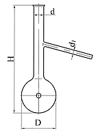 Колба Энглера для разгонки нефтепродуктов, d20, 125 мл.