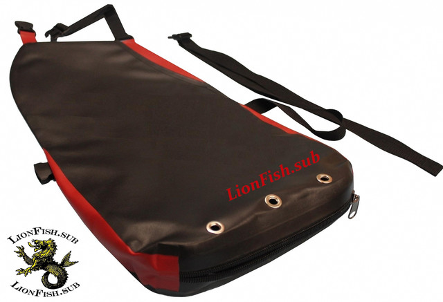 Сумка для Раков и Рыбы LionFish.sub. Нагрудная Питомза из ПВХ материала. Удобный фартук для сбора и хранения подводных находок и добытой рыбы. Бальшая, карман слева.