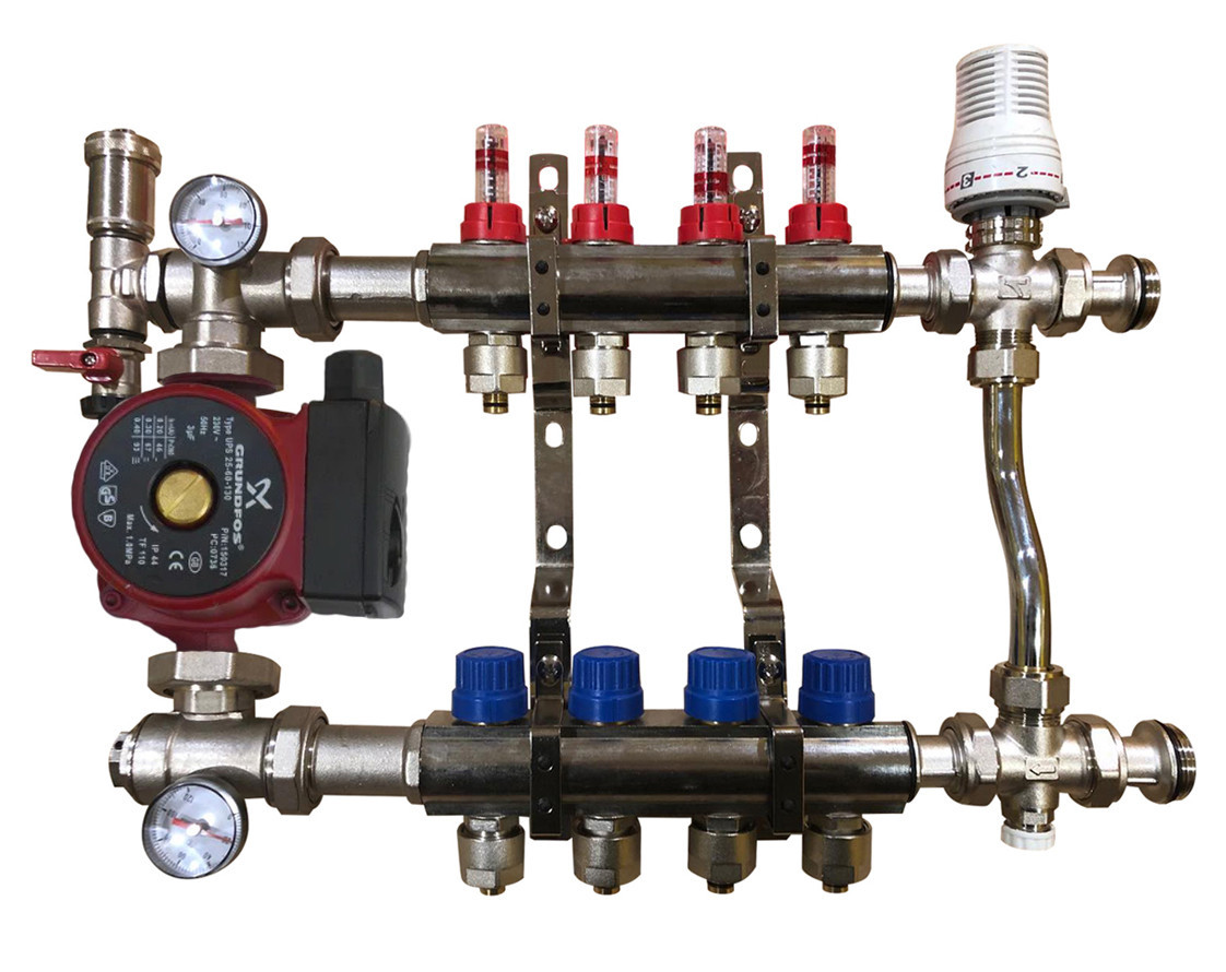 Колектор в зборі з 3-х ходовим клапаном на 3 виходи з насосом, фото 1