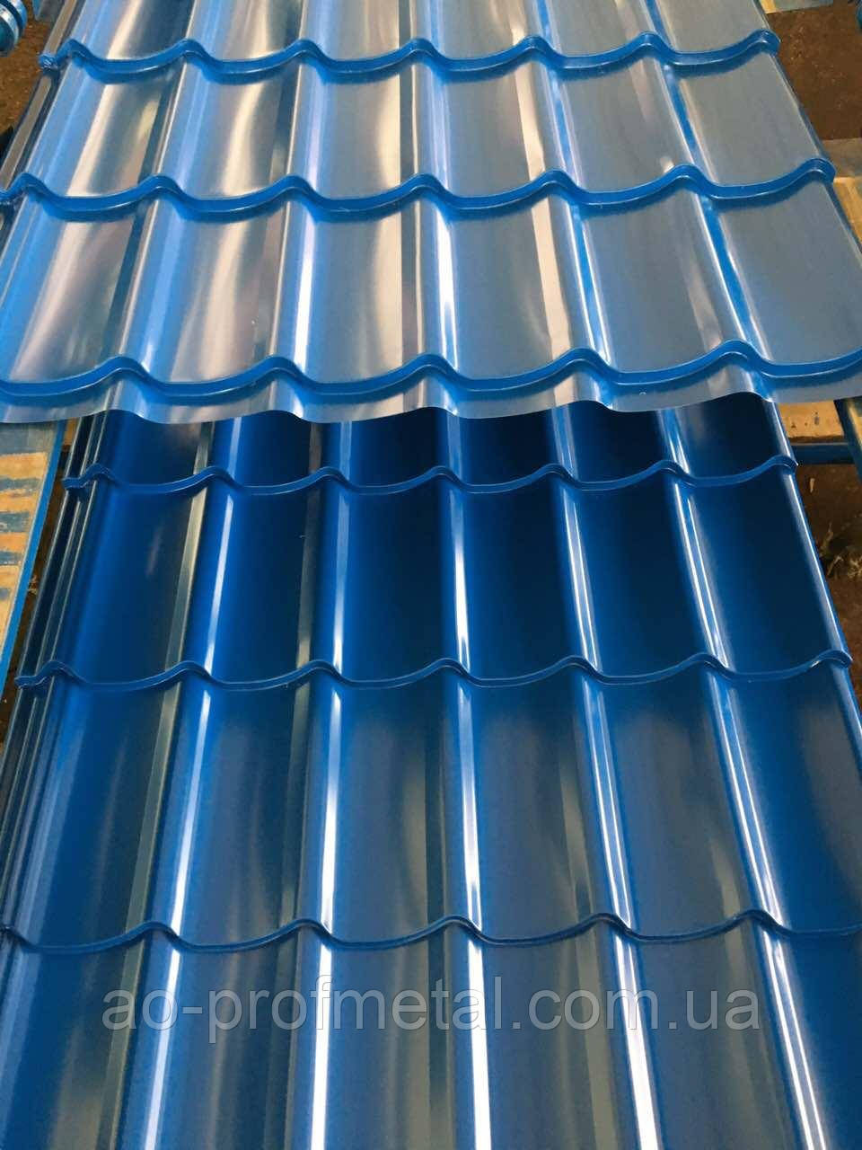 Металочерепиця синього кольору RAL 5005., фото 1