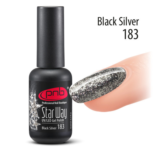 Гель-лак PNB Star Way Black Silver 8 мл.