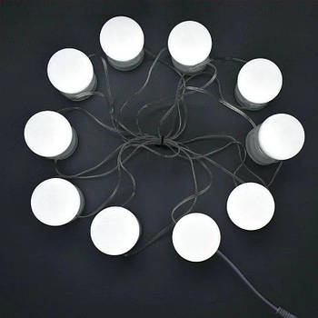 ОПТ Світлодіодні лампи Hollywood lights лампочки LED для дзеркала USB дзеркальні ліхтарі 12 шт. білі