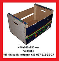 Ящик дерев'яний цитрусовий 440х300х250 мм, V = 33,0 л