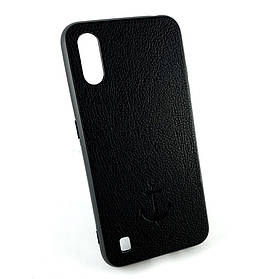 Чохол накладка для Samsung A01, A015 на задню панель Magnetic Leather Case з магнітом чорний