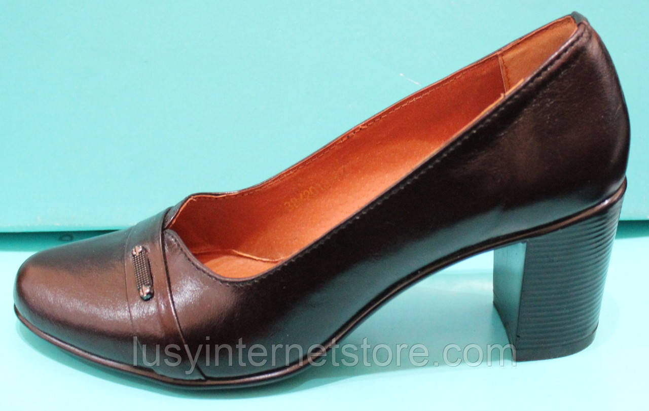 Туфлі жіночі шкіряні на підборах від виробника модель КС154, фото 1