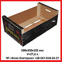 Ящик дерев'яний цитрусовий 500х300х185 мм, V=27,8 л