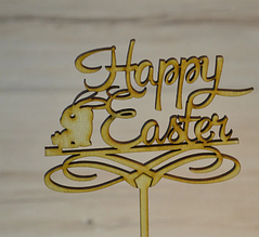 Дерев'яний топер на пасху. Великодній топер на паличці.