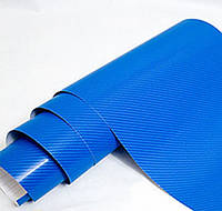 Пленка под Карбон 4D: синий с микроканалами. Ширина 1,52 м., фото 2