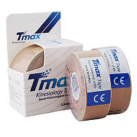 Кинезио тейп Tmax Cotton Tape 2.5cm X 5m (бежевый) (2 тейпа в упаковке)
