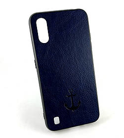 Чохол накладка для Samsung A01, A015 на задню панель Magnetic Leather Case з магнітом синій