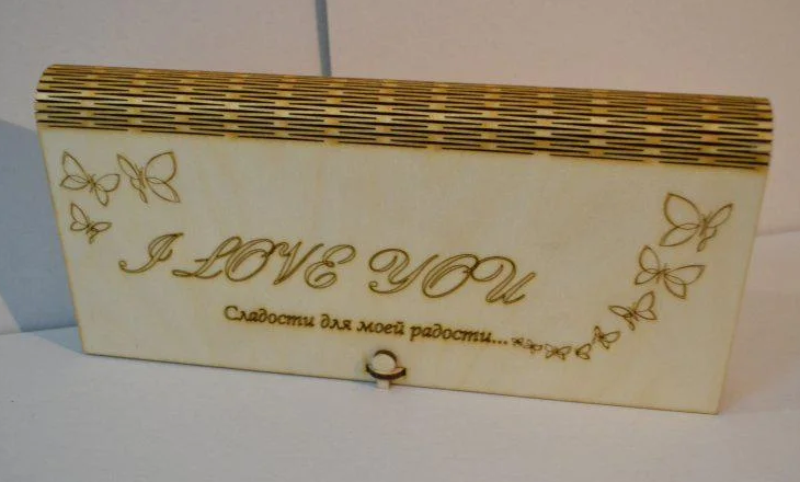 Дерев'яна коробка для паковання. Подарочная коробка.I Love you., фото 1