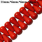 Намистини Краплі Малі Круглі з Боковим Отвором, Колір Червоний, Розмір 11 мм, Рукоділля, Фурнітура Біжутерія, фото 3