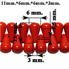 Намистини Краплі Малі Круглі з Боковим Отвором, Колір Червоний, Розмір 11 мм, Рукоділля, Фурнітура Біжутерія, фото 6