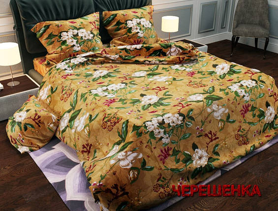 Полуторний набір постільної білизни 150*220 з Бязі "Gold" №153910 Черешенка™, фото 1