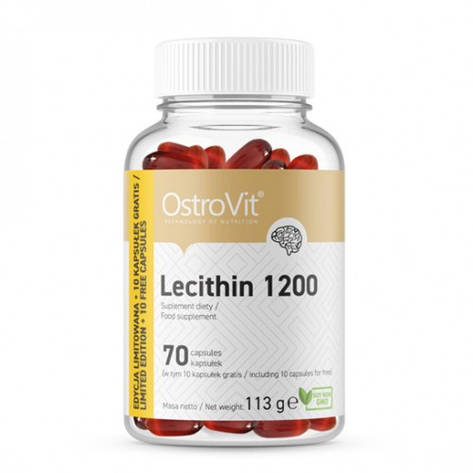Ноотроп Лецитин Ostrovit Lecithin 1200 mg 70 софт Польща, фото 2