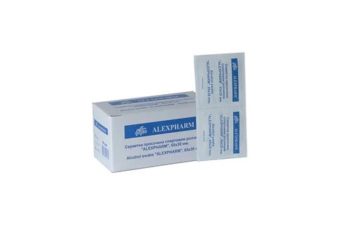 Серветка спиртова 30*65 мм ALEXPHARM