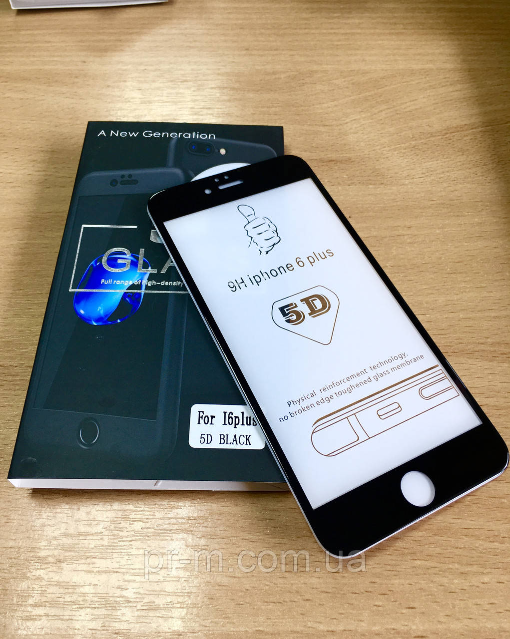 Захисні скла 5D Full Glue iPhone 6 Plus, Black