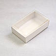 Маленька коробочка для цукерок/ бонбоньєрка Біла з прозорою кришкою 95*60*30, фото 3