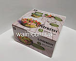 Набір салатників скляних (судочків) 5 шт з пластиковими зеленими кришками UniFresh, фото 6