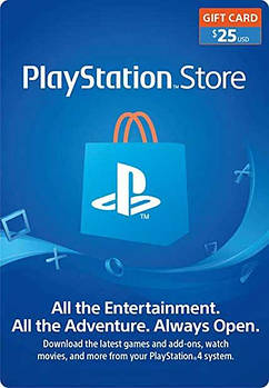 $25 (USA) для Playstation Network (Америка, PlayStation US Store, PSN)
