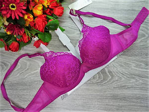 Бюстгальтер Weiyesi гладке мереживо 80 C фуксія (613)