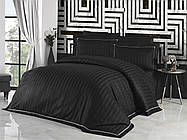 Комплект постільної білизни сатин delux First Choice євро розмір Novel Line S. Siyah