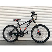 Спортивный подростковый двухколесный велосипед TopRider Pelle 611 оранжевый на 24 дюйма