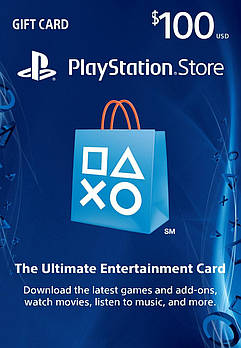 $100 (USA) для Playstation Network (Америка, PlayStation US Store, PSN)