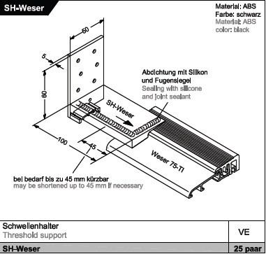 Соединитель SH 50 для порогов Weser от Gutmann AG - фото 2 - id-p12379682